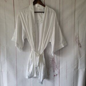 VS “I Do” Victoria’s Secret Bride Robe, Rhinestone/Glitter, White Silky Wedding